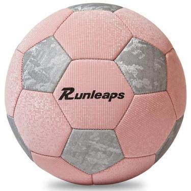 Imagem de Bola de futebol Runleaps, tamanho 5, juvenil, PU Soft Grip, interior e