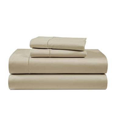 Imagem de Lençóis Queen Size 100% algodão egípcio – Conjunto de lençóis Queen com bolso profundo de 38 cm, trama de cetim sedoso para conforto no inverno, respirável e resistente ao desbotamento, roupa de cama