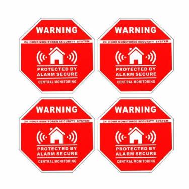 Imagem de Adesivo de sistema de segurança, 10 unidades de alarme monitorado 24 h