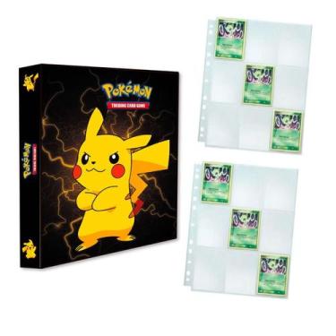 Imagem de Álbum Pasta Fichário Pokemon com 20 Folhas YES 9 Bolsos Pikachu Capa D