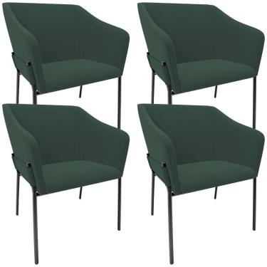 Imagem de Kit 4 Cadeiras Para Sala De Jantar Estar Living Olívia L02 Suede Verde - Lyam Decor