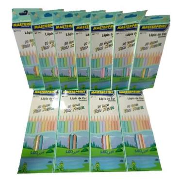 Imagem de Kit 6Caixa Lápis D Cor 10 Cores Tom Pastel Mp713 Masterprint