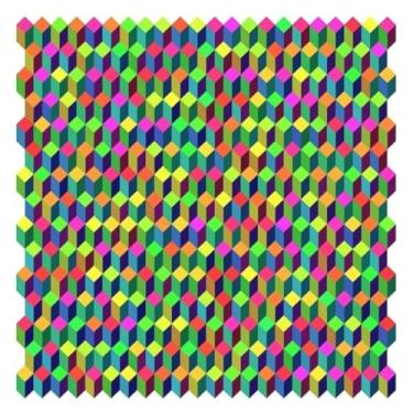 Imagem de Quadro Decorativo Geométrico Colorido de Parede para Sala Escritório Moderno 40x40cm