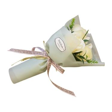 Imagem de 3 cabeças de buquê de rosas artificiais, pétalas de flores, presentes de Dia dos Namorados para mulheres, melhor amiga e namorada, aniversário, Natal Dia dos Namorados da filha filho marido, flores