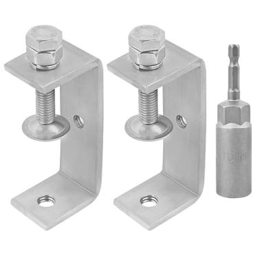 Imagem de Eunenete Grampos C de aço inoxidável 304, braçadeiras de tigre resistentes de 100 mm para marcenaria, braçadeira C pacote com 2