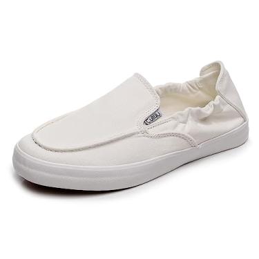 Imagem de Cull4U Tênis feminino clássico sem cadarço, Sem cadarço branco, 40