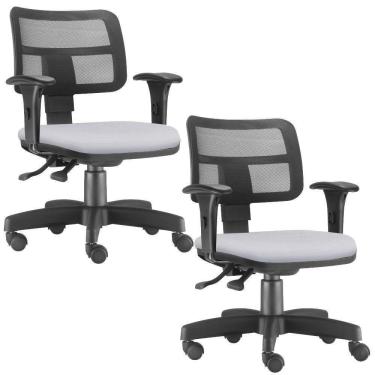 Imagem de Kit 02 Cadeirass Zip L02 Escritório Couro Sintético Branco