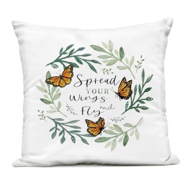 Imagem de Stupell Industries Almofada estampada para ambientes externos Spread Your Wings Butterflies Design by Elizabeth Tyndall