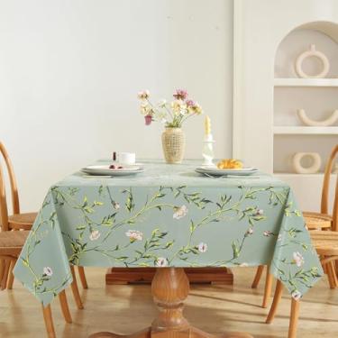 Imagem de Toalha de mesa floral de vinil para mesas de jantar, toalha de mesa retangular rústica de fazenda, elegante, vintage, flor, toalha de mesa à prova d'água, para cozinha, decoração de festa em casa, 140