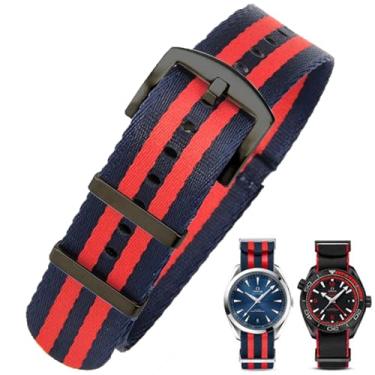 Imagem de Aoeiwv Pulseira de relógio de nylon balístico militar de 20 mm, 22 mm, com fivela pesada, macia, durável, impermeável, pulseira de reposição de nylon premium para homens e mulheres