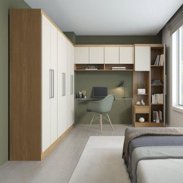 Imagem de Guarda Roupa Casal Modulado 240-240 Cm 6 Peças Mdp Carvalho Carvalho