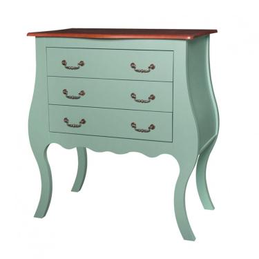 Imagem de Cômoda Bombê Alta Antique 3 Gavetas 1023 Laca Verde Musgo