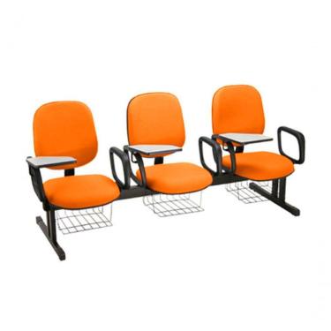 Imagem de Cadeira Em Longarina Para Escolas Linha Uno Laranja