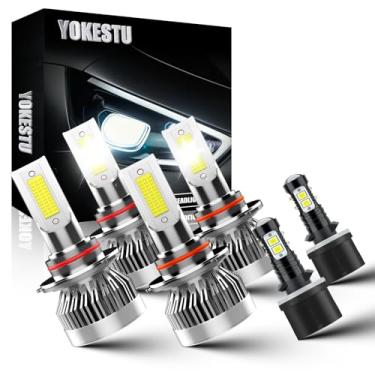 Imagem de YOKESTU Adequado para Chevrolet Trailblazer 2002 2003 2004 2005 2006 2007 2008 2009 kit de lâmpadas de farol alto baixo e farol de neblina 6500K, 600% de brilho, Plug and Play, pacote com 6