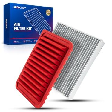 Imagem de KAX Kit de filtro de ar de cabine e motor compatível com Corolla 2009-2019, Yaris 2006-2018, Matriz 2009-2014, xD 2008-2014, Corolla iM, 2016 iM, substituição # CA10190 CF10190 CF18 0285