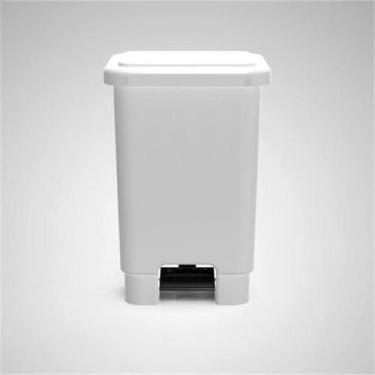 Imagem de Lixeira retangular 100l c/ pedal branca larplasticos