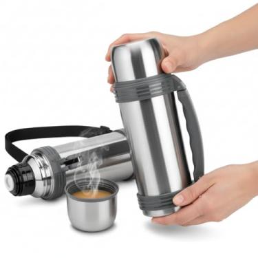 Imagem de Garrafa Térmica All Grey 1.2L com Alça – Inox Alta Capacidade