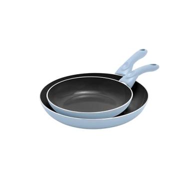 Imagem de GreenLife Conjunto de frigideiras Expert Healthy Ceramic antiaderente de 20,3 cm e 25,4 cm, livre de PFAS e PFOA, pode ser lavado na lava-louças, frigideira de omelete de ovo, panelas para cozinhar