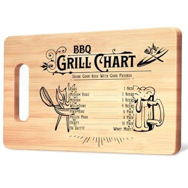 Imagem de WARDOS Placa de corte engraçada para churrasqueira, presentes para amantes de churrasco, presentes para homens, tábuas de charcutaria, tábuas de corte de bambu para cozinha
