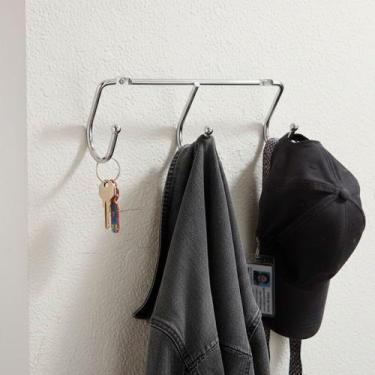 Imagem de Cabide de Parede 3 Ganchos Esfera em Aço Cromado Organizador - Duler