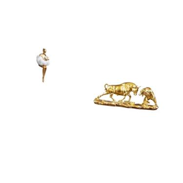 Imagem de Fenteer Estátua de Arte de Resina para E Estatueta de Touro Moderna de Feng Shui, Escultura de Personagem Abstrata, Decoração Criativa de Escritório, a