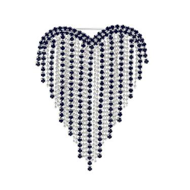 Imagem de coadipress Broche de borla de coração de strass para mulheres elegante cristal forma de coração broche de borla vestido brilhante terno camisa cerimônia roupas festa de casamento joias acessórios