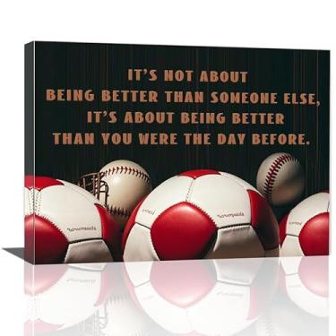 Imagem de Luxey Aura Arte de parede de futebol Mamba Mentality, decoração de parede esportiva para quarto de meninos, caverna masculina, sala de estar, impressão em tela com citações inspiradoras de futebol