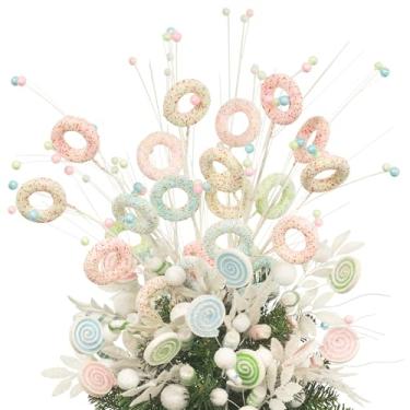 Imagem de KI Store Candyland Conjunto de 18 palhetas de pirulito para árvore de Natal, buquê de árvore para decoração de guirlanda de Natal