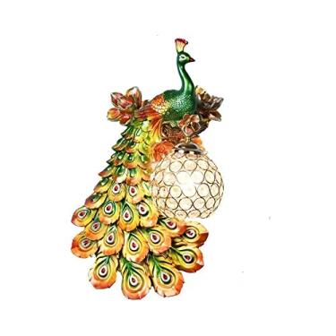 Imagem de Luminária de parede LED American Creative Art Peacock para sala de estar, quarto, escritório, casa de campo, hotel, quarto infantil, corredor (BB Esquerda)