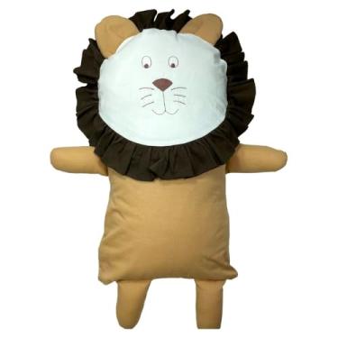 Imagem de Naninha para Bebê e Crianças HEEMM HIRA IMI Tecido Macio 100% Algodão) Hipoalergênica Colecionável Artesanal Lavável e com Enchimento Removível 40x25cm Modelo LEAO