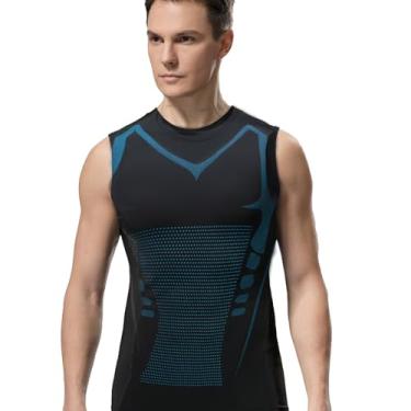 Imagem de Regatas de ginástica para homens de secagem rápida - Camiseta de treinamento de secagem rápida sem mangas atlética | Tops de exercícios de ginástica para musculação, malhação, basquete, Hoghaki