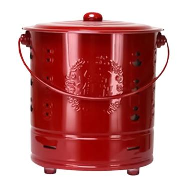 Imagem de Queimador de | Caixote portátil de aço inoxidável com tampa | Queimador incinerador portátil para quintal, fogueira, quintal, acampamento, ao ar livre, praia, fazenda,