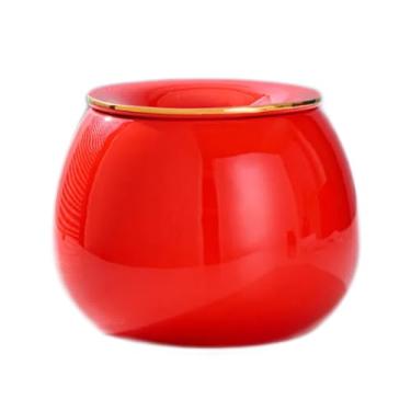 Imagem de Cinzeiro de cerâmica Europeu Escritório Desktop Cinzeiros Esmalte Cor Decorativo Traço Dourado Moderno Sala de Estar Cinzeiro Decoração de Casa