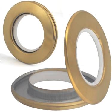 Imagem de Ilhós de cortina de aço inoxidável, anéis de ilhós, dourados, anéis de metal redondos, ilhós de cortina forte de metal diâmetro interno de 4,5 cm, anel romano, cortinas grandes com ilhós, conjunto de