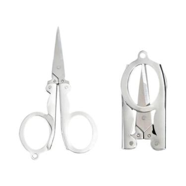 Imagem de Tesoura Portátil Dobrável De Aço Inoxidável Para Unhas, Nariz E Cabelo