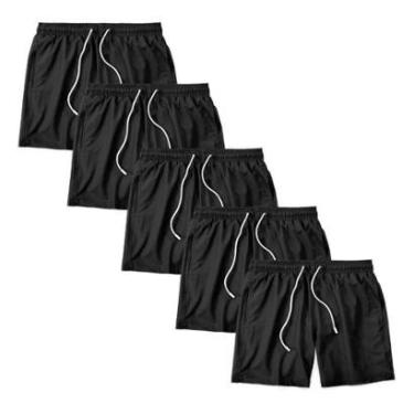 Imagem de Kit 5 Shorts Bermuda Masculino Tactel Liso Praia Academia-Masculino