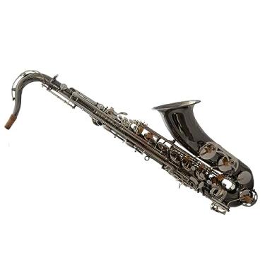 Imagem de Saxofone tenor profissional de latão níquel brilhante com conjunto completo de acessórios