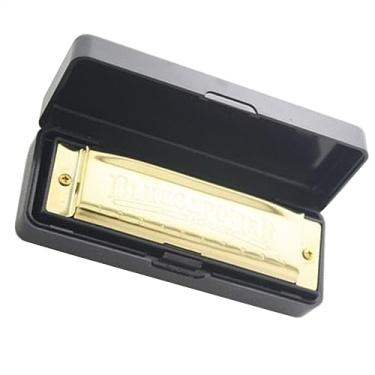 Imagem de Gaita diatônica 10 furos chave C capa de aço inoxidável instrumento gaita com caixa