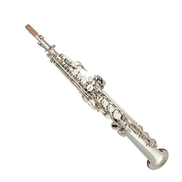 Imagem de Saxofone profissional B tubo de alisamento plano tweeter niquelado fenda de saxofone é adequado para iniciantes kit de saxofone de latão para iniciantes