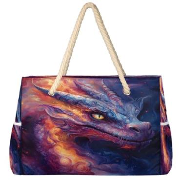 Imagem de hongjinglin Bolsa de praia grande, leve, dobrável, floral, paisley, amarela, bolsa de ombro, Cor 23, Large