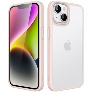 Imagem de JETech Capa Fosca para iPhone 14 6,1 Polegadas, Case Proteção Contra Quedas de Grau Militar à Prova de Choque, Capinha Traseira Translúcida Fosca para Telefone, Anti-Impressão Digital (Giz Rosa)