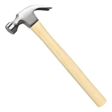 Imagem de Martelo de garra de 227 g, martelo de uso geral com cabo de madeira e cabeça de aço forjado