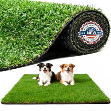 Imagem de DOTUHAO Tapete de treinamento de grama artificial, grama falsa para cães, 120 x 31,5 cm, tapete reutilizável e fácil de limpar para ambientes internos e externos (120 x 80 cm)