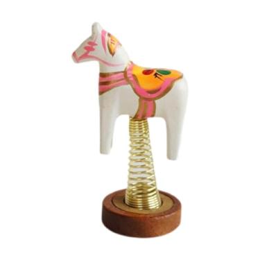 Imagem de Ioensy Estátua de animal para decoração de painel de carro, ornamento interno para carro, cavalo de balanço, decoração para escritório, Rosa