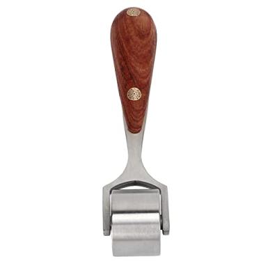 Imagem de YOUTHINK Rolo de Borda de Prensa de Couro, Aço Inoxidável Com Alça de Madeira para Artesanato Em Couro DIY, Aderência Confortável para Gravação e Colagem