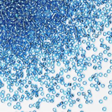 Imagem de Contas de semente azul lago de 2 mm para fazer joias, cerca de 18880 gramas, cerca de 18880 peças, artesanato de vidro 12/0 para fazer brincos, pulseiras, pingentes, joias de cintura, contas de
