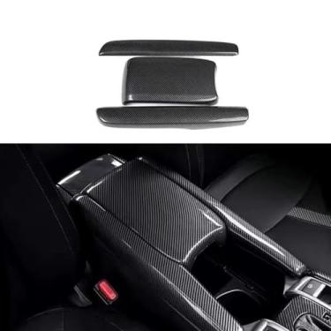 Imagem de FQMY Tampa da caixa de apoio de braço central interior do carro caixa de armazenamento capas de acabamento acessórios automotivos para Honda 10ª geração Civic 2016 2017 2018 2019 2020 2021 (fibra de