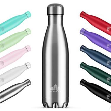 Imagem de Mont-Clair Garrafa de água de aço inoxidável l'O, isolada a vácuo, livre de BPA, garrafa de bebidas quentes 12h e 24h, metal, à prova de vazamento, ideal para adultos, crianças, corrida - prata