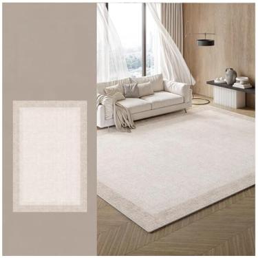 Imagem de SPXMQSS Tapete de área grande para sala de estar, tapete antiderrapante para quarto, sofá resistente ao desgaste, tapete de mesa de café, para sala de estar, sala de jantar, quarto, cinza bege I 240 x