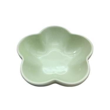 Imagem de prato de lanche Prato fundo de cerâmica cor sólida com 5 polegadas para flores, prato pequeno para mergulhar, utensílios cozinha para casa tigela de sopa(Light Green)